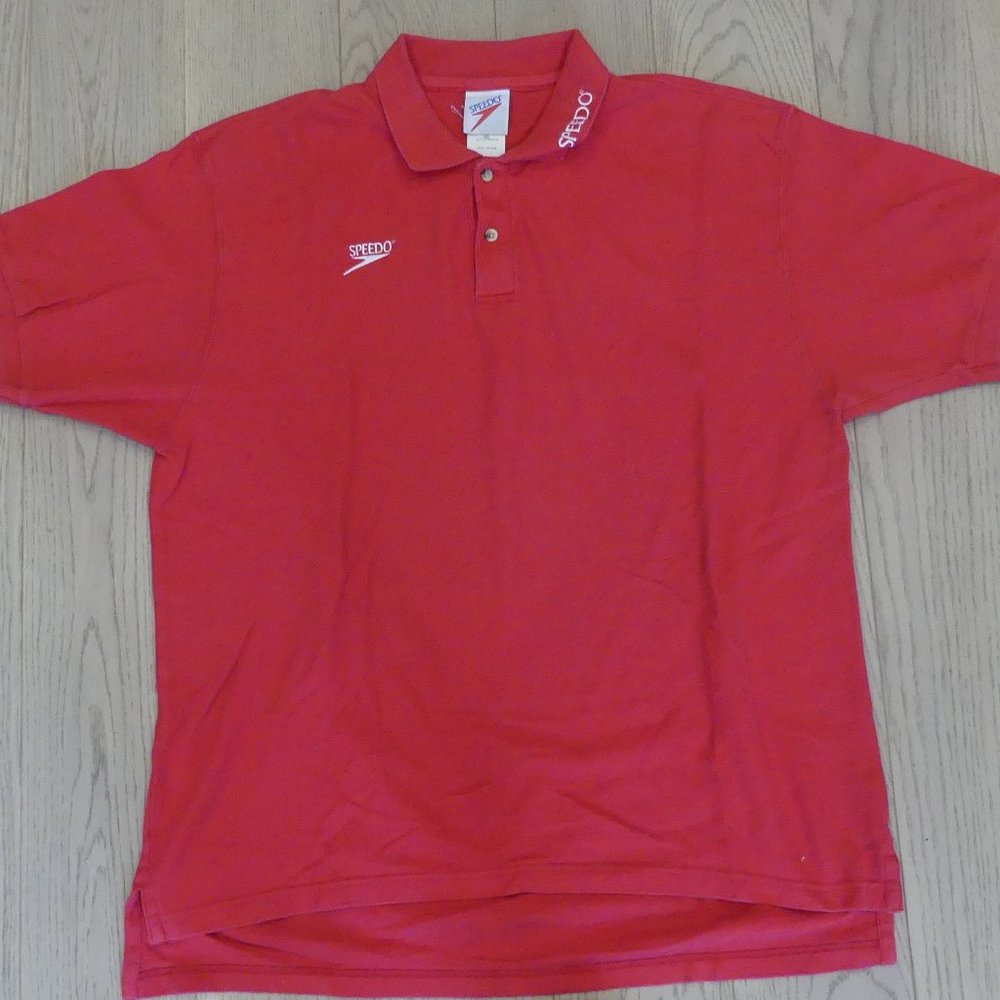 Speedo Vintage 1990's Red XXLarge Polo